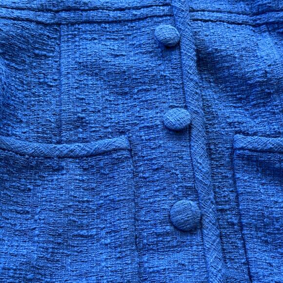 Proenza Schouler White Label Cropped Tweed Blazer Royal Blue Size 4 NWOT - Picture 8 of 11